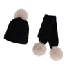 Scarves Knitted Children's Hat And Scarf Set Winter Ensemble Femme Hiver Women