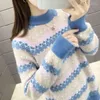 Pulls pour femmes hiver pull en tricot pull femmes mode Imitation vison velours cachemire imprimer vêtements amples coréen femme Q574