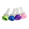 14mm Color Glass Bowl Male Joint Handle Beautiful Slide Bowl Piece Smoking Accessories for Glass Bongs Water Pipes