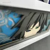 Luzes noturnas Caixa de luz de corte de papel Demon Slayer Giyu Tomioka para decoração de quarto Manga Candeeiro de mesa Anime Lightbox Olhos Kimetsu No Yaiba HKD230704