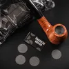 Cachimbos Tela de filtro de tubo de aço inoxidável prata, malha de metal, tela de suporte de combustão de tubo de tabaco cortado, tela de filtro de tubo, uma caixa completa