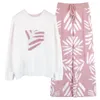 Damen-Nachtwäsche 2023 Winter-High-End-Korallen-Fleece-Pyjama für Frauen, warmes Federgarn-Pijama-Set, Damen-Homewear, kann im Freien getragen werden