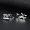 Pins Brooches Personalized Customize Men's Name Cufflinks High Quality Wedding Jewelry Groom Man Friend Shirt 230704
