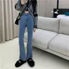 Damen-Jeans N5373, ausgestellte Hose, schmal und groß