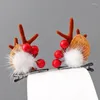 Acessórios de cabelo Cute Girls Christmas Hairpin Antlers Pine Cone Hairpins Kids Headwear Bands Rabo de cavalo Fixo Headdress