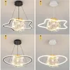 Pendelleuchten Modernes Schlafzimmer Weiß Schwarz Runde Blume Herzform Gypsophila Suspension Hängeleuchte für Esszimmer Dekor