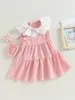 Girl Dresses 2Pcs Baby Boys Gentleman Outfit Set 0-24M Short Sleeve Bowtie Romper With Suspender Shorts