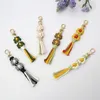 Flower Key Chain Bohemian Style DIY Hand-Woven Flower Tassel Key Ring Keychain Bag Pendant Accessories