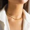 Colorful Sqaure Zircon Crystal Clavicle Chain Necklace Bridal Boho Simple Short Choker Y2K Jewelry Accessories for Women