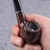 Smoking Pipes Resin imitation ebony retro curved cleanable acrylic filter cigarette holder and pipe