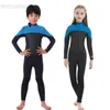 Wetsuits Drysuits 2.5MM Neoprene Wetsuit For Kids Thermal Full Swimsuit Youth Surf Scuba Diving Suit Underwater Freediving Set Thick Beach Wear HKD230704