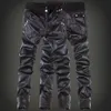 Hele-koreaanse Mode cool Mens rock lederen broek Zwart faux Strakke skinny Plus size 30 31 32 33 34 36 Punk trousers319V