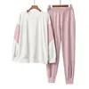 Kvinnors kvinnors sömnkläder Autumn och Winter Korean Edition Clash Color Pyjamas Women Cashmere Warm Super Soft Thick Home Clothes Set PJS IV6E