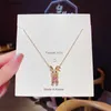 Mode De Luxe Brillant Mignon Lapin Pendentif En Acier Inoxydable Collier pour Femmes Zircone Choker Colliers Femme Bijoux Cadeaux L230704