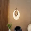 Lampy wiszące Nordic LED Pierścień Akrylowe Światła Nowoczesna Sypialnia Nocna Restauracja Bar Wiszące Lampy Oświetlenie Kuchenne Oprawy Home Art Decor