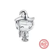 Pietre preziose sciolte 925 Srerling Argento Personaggio dei cartoni animati Boy Girl Perline Charms Ciondolo Fit Bracciale originale per gioielli da donna Regalo fai da te