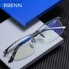 Sunglasses Sunglasses RBENN Ultralight Half Frame Reading Glasses Men Anti Blue Light Metal Presbyopia Computer Reader with Diopter 175 225 275 Z230705