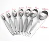 Measuring Tools Heavy Duty Metal Measuring Spoons Oval Shape Stainless Spoons 7pcs set Spoons for Dry or Liquid Fits in Spice Jar R230704