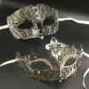 Luxo metal filigrana strass veneziano máscara de festa baile de máscaras casal amantes evento de natal máscara de casamento lote l230704