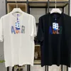 Erkek Tişörtleri Gerçek Po Rahat Gevşek Kodak T-Shirts Kore Harajuku Tarzı Renk İşlemeli Mektup Kısa Kollar Yaz Yuvarlak Üst Tees