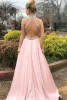 ピンクウエディングドレス高級シャイニングクリスタルネックレススパンコールマーメイドOネックステインセクシーな背中の開いたプラスサイズ誕生日卒業パーティーウェディングドレスの母の花嫁のドレス
