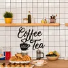 Number Coffee and Tea Letter Metal Wall Art Hanging Signs Black Silhouette Cutout Dining Room Kitchen Cafe Shop Bar Decoration