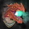 Декоративные предметы фигурки Dragon Legends Prop 3D стены на стенах динозавр дымная световая стена стена Скальптура Статуя статуя домашний декор комнаты Хэллоуин украшение 230703