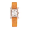 Kobiety zegarki Oliya Light Luksus H Fashion Casual Ladies Square Watch Diamond Skóra Kolorowy kwarc 230703