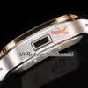 ZLF XL WSSA0017 ETA A7750 Chronographe Automatique Montre Homme Deux Tons Or Jaune Blanc Cadran Romain Bracelet Cuir Noir Super Version Reloj Hombre Edition Puretime A01E