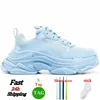 triple s herr designer fritidsskor plattform sneakers dam klar sula svart vit grå grön röd rosa blå Royal Neon herr sneakers tennis