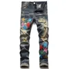 Jeansdesigner för män skinny jeans Mode Raka Herr Biker Hole Stretch Denim Casual Jean Herr Skinny Pants Herr Jeans European Jean Hombre Letter Star Herr Byxa