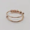 Stainless Steel Double-layer Rotatable Rings Metal Adjustable Ring Anxiety Release Gold Silver Rose Gold QMR8c
