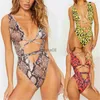 Kvinnors badkläder Bikinis sätter badkläder 2023 Kvinnor Badkläder Kvinnlig bandage Halter Printing Sexig baddräkt Onepiece Swimwears Women's Swimsuit J230704