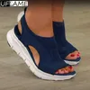 2023 damskie letnie buty siatkowe sandały na platformie damskie z wystającym palcem sandały na koturnie damskie lekkie buty w stylu casual Zapatillas Muje L230704