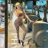 Active Pants Sexy Women Sport Leggngs High midje Gym Yoga Leopard Print Lift Hip Fitness Female Sportswear Breattable Workout Trousers