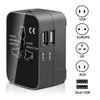 1pc محول توصيل سفر عالمي 2 USB Port World Travel AC Charger Adapter Au US UK Adapter Adapter USB Charger New