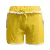 Shorts feminino branco amarelo preto verão borla solta fina calças largas roupas femininas