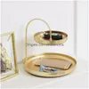 Storage Boxes Bins Double Jewelry Tray Necklace Holder Tabletop Organizer Tower For Bracelets Earrings Watch Makeup Display Shelf Dhwi0