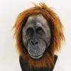 Animal Gorilla Mask Schimpans Latex Djur Masker Halloween Party Cosplay Kostym Skräck Huvudmask för vuxna L230704