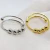 Stainless Steel Double-layer Rotatable Rings Metal Adjustable Ring Anxiety Release Gold Silver Rose Gold QMR8c