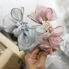 Acessórios para o cabelo 2023 estrelas Chiffon Ribbon Bowknot Bands Princess Hoop Girls Headbands Kids Headwear Party K9