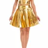 Spódnice Sexy Lady Plisowana Mini Spódnica Wysokiej Talii Kobiety Party Casual Złoty Srebrny Clubwear Dance