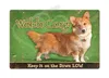 Boxes Welsh Corgi Dog Metal Sign Keep It on the Down Low Sign Pet Shop Wall Decoration Family Doorplate Vintage Tin Plaque 8x12inch