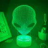 Objets décoratifs Figurines Pop Eyed Alien 3D Lampe à lave LED RVB Veilleuses créatives Cool Cadeau pour enfant ami Chambre Table de chevet Décor Alien Shape Light 230703