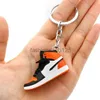 Keychains Lanyards Simation 3D Sneakers Keychain Fun Mini Pu Basketball Shoes Keyring Diy Finger Skateboard Accessories Jewelry Pend y4 9GCY