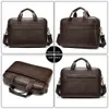 Briefcases WESTAL Men's Bag Genuine Leather Men Briefcase for Laptop 14 Messenger Men's Leather Bag Business Portfolio for Document A4 7022 230703