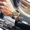 Orologi da polso WINNER Luxury Gold Skeleton Meccanico automatico es Tourbillon militare Sport da uomo Cinturino in pelle di marca superiore 0703