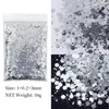 Nagel Glitter 4 Zak 200g Holografisch Zilver Poeder Glanzende Decoratie Bulk Mix Hexagon Pailletten Nagels Accessoires Poolse Benodigdheden Set 230704