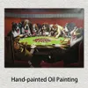 Cães Canvas Art Poker Sympathy Cassius Marcellus Coolidge Pintura feita à mão Linda decoração de parede
