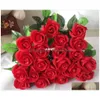 Dekoracyjne wieńce z kwiatów nowa świąteczna świeża róża sztuczne prawdziwe w dotyku dekoracje domu na przyjęcie urodzinowe Drop Delivery Dhrig